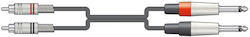 Citronic 2R-2M6J150 2x 6.3mm male - 2x RCA male 1.5m