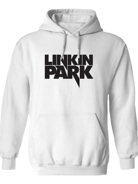 Hanorac Linkin Park Logo Nume Art1 Rock Avenue Alb