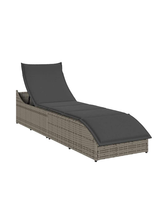 Liegestuhl Rattan mit Kissen Gray 200x59x43cm.