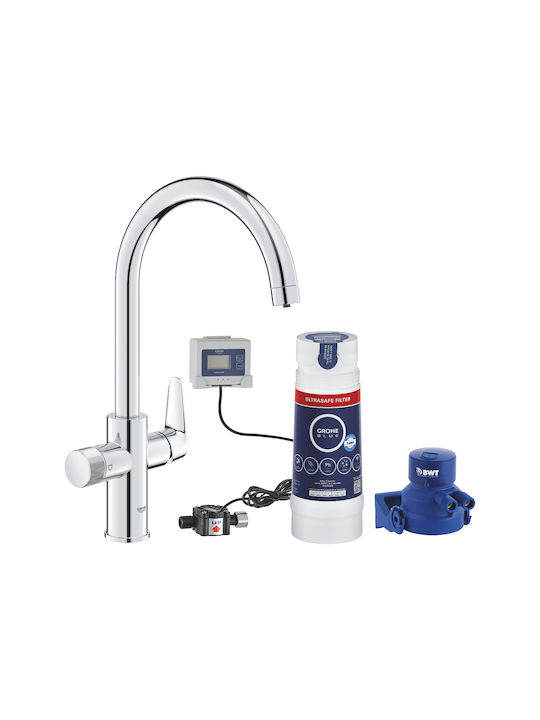 Grohe Kitchen Faucet Counter Blue