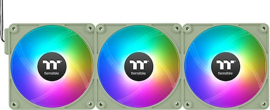Thermaltake CT120 EX Reverse Blade Case Fans (2000rpm / 65.82cfm) with ARGB Lighting and 4-Pin PWM Connection 3pcs Matcha Green