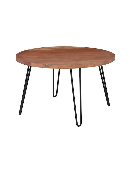Rundes Zentral Kaffeetisch Matri-w Metall Natur/Schwarz M76xL76xH45cm E47076,1W