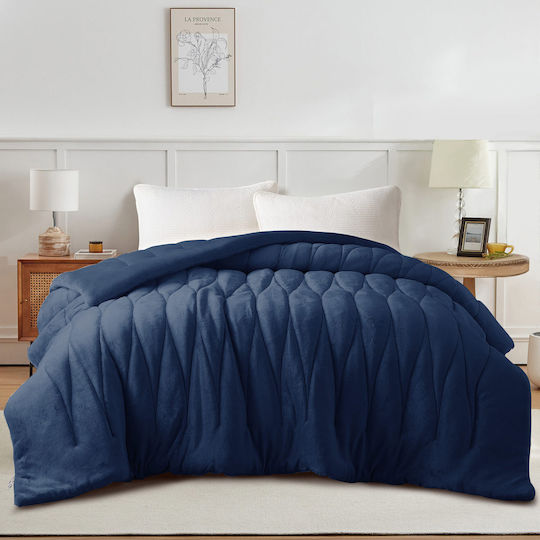 Liolios Home Комбинирано одеяло Куинсайз 220x240бр Doha Navy 350 г/м²Gsm