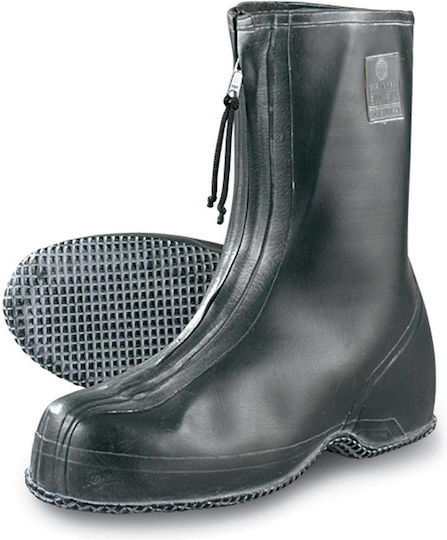 Militärische Halb-Stiefel "norwegische Gummistiefel" Overboots Leder Schwarz