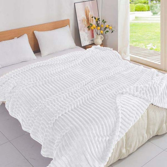 SpitiBazaar Blanket Velvet Queen 220x240cm White