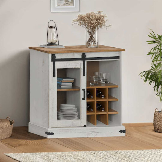 Sideboard made of Solid Wood White 80x40x80cm