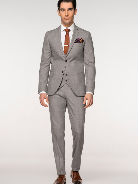 Fragosto Ανδρικό Κοστούμι Light Grey 5560 001