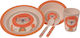 Gamberritos Kids Feeding Set made of Melamine Orange 5pcs