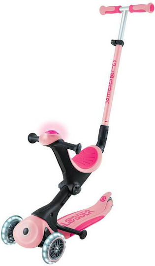 Globber Детски Ролери Сгъваеми Go Up Deluxe 3 Колела със Седалка за 15+ Месеца Розови