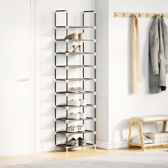 Vidaxl Ράφι Παπουτσιών 10 Επιπέδων Μαύρο 44x28x180 Cm Μαύρο
