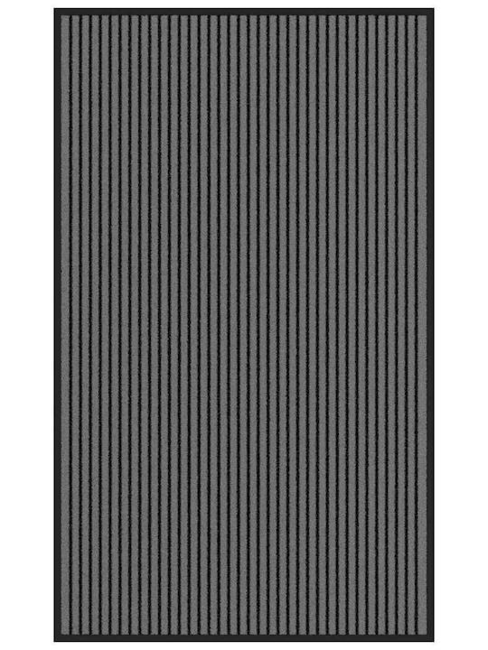 Gestreifte Fußmatte Schwarz Grau 90x150 cm Schw...