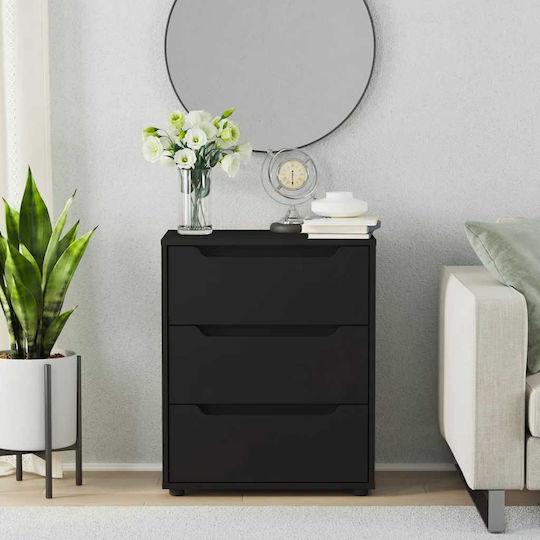 Vidaxl Sideboard Visnes Schwarz 60x40x73 cm Holzwerkstoff