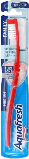 Aquafresh Standard Manual Toothbrush Medium Red 1pcs