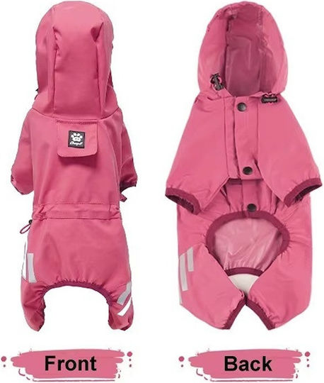Pink Waterproof Dog Coat with Hood