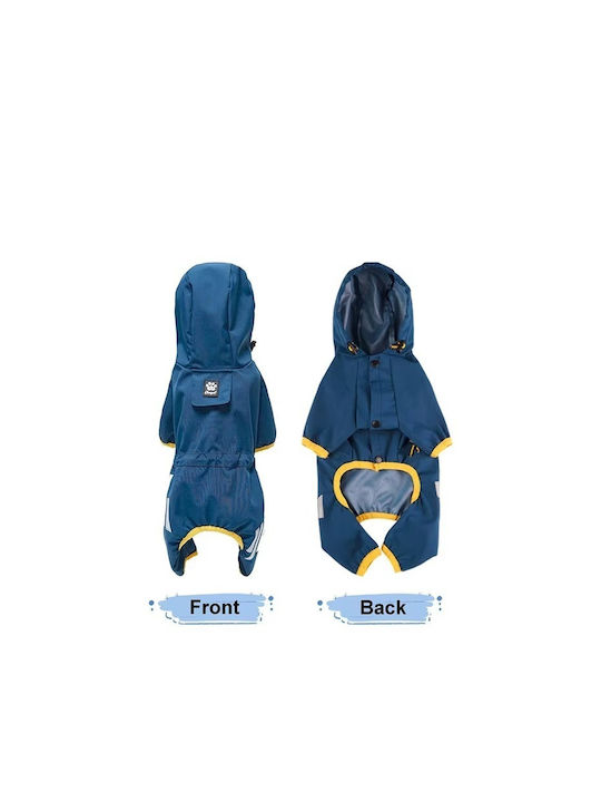 Blue Waterproof Dog Coat with Hood
