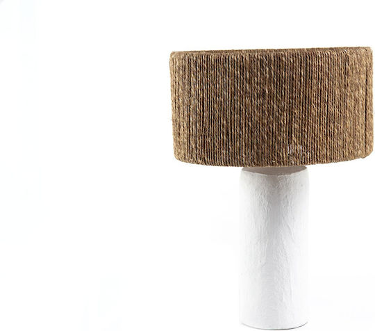 Soulworks Table Lamp with Brown Shade and White Base