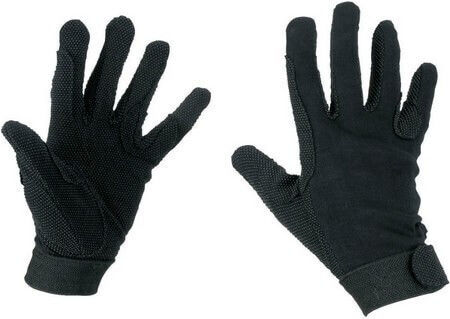 Covalliero Riding Gloves Cotton Jersey Black Made of Jersey Cotton Size S Kerbl 4018653326060