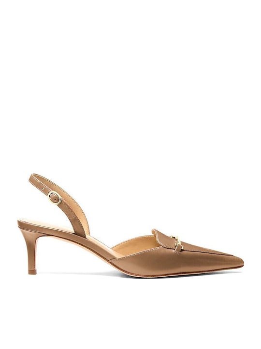 Michael Kors Lena Γόβες με Λουράκι Καφέ