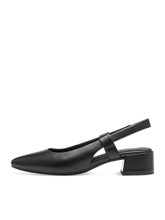 Pumps mit Riemchen & Chunky flacher Absatz Schwarz