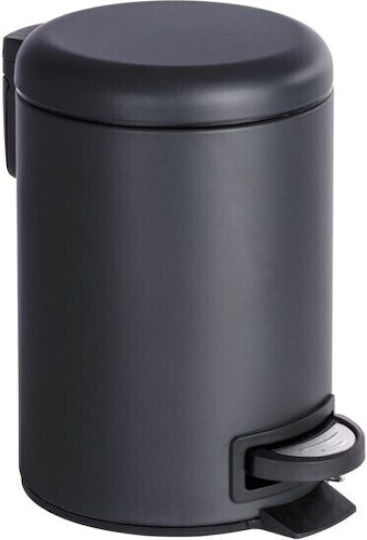HS Aqua Waste Bin Waste Metallic with Pedal Black 5lt 1pcs
