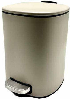 HS Aqua Waste Bin Waste Metallic with Pedal Gray 5lt 1pcs