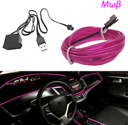 LED Flexibles Neonlichtkabel 5m 12v USB Lila Innenbeleuchtung Auto W14677