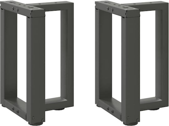 vidaXL Металик Крак На Мебел 2 Бройки Подходящ За Маса / Малка Маса / Офис 28x25x42см Антрацит