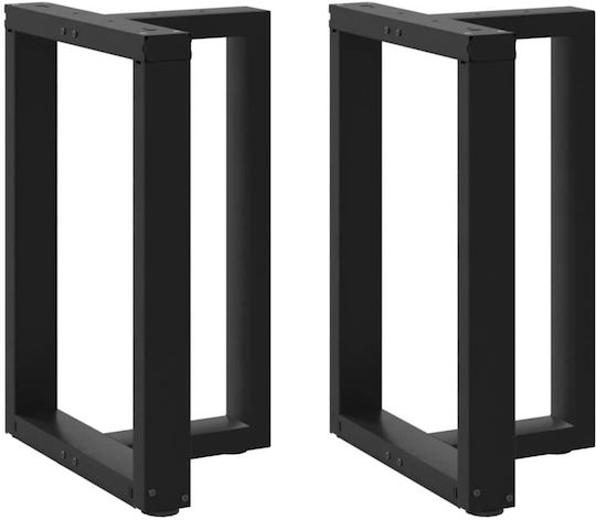 vidaXL Metallisches Möbelbein 2Stücke Für Tisch / Beistelltisch / Büro 60x35x72cm Schwarz