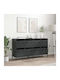 Μπουφές mit Schubladen Black Velvet-Black Metal 135x39x73.5cm
