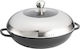 Oală Wok Aluminiu Turnat/Capac Oțel Inoxidabil Inducție 3.4lt Φ33x19cm Tablecraft 1 Buc