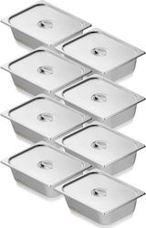 Vevor 8er-Pack 1/2 Größe Hotelbehälter Tisch-Dampfbehälter Edelstahl Tiefer Deckel 4 Vevor 8er-Pack 1/2 Größe Hotelbehälter Tisch-Dampfbehälter Edelstahl Tiefer Deckel 4