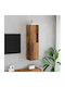 Wall-Mounted Living Room Display Cabinet Made of Brown Particle Board with LED Lighting 30.5x30x110 cm