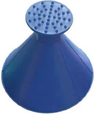 Ice and Snow Scraper 2 in 1 Windshield Vehicle Windows Conical Shape Diameter 14 Cm Blue Aria Trade