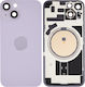Πίσω Γυαλί Ατσάλινη Πλάκα Μαγνήτες Magsafe & Camera Lens Iphone 14 Plus Purple