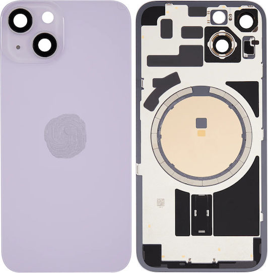 Πίσω Γυαλί Ατσάλινη Πλάκα Μαγνήτες Magsafe & Camera Lens Iphone 14 Plus Purple