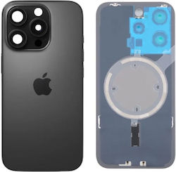 Πίσω Γυαλί Ατσάλινη Πλάκα Μαγνήτες Magsafe & Camera Lens Iphone 16 Pro Max Black Titanium Πίσω Γυαλί Ατσάλινη Πλάκα Μαγνήτες Magsafe & Camera Lens Iphone 16 Pro Max Black Titanium