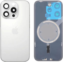 Πίσω Γυαλί Ατσάλινη Πλάκα Μαγνήτες Magsafe & Camera Lens Iphone 16 Pro Max White Titanium Πίσω Γυαλί Ατσάλινη Πλάκα Μαγνήτες Magsafe & Camera Lens Iphone 16 Pro Max White Titanium
