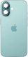 Πίσω Γυαλί Ατσάλινη Πλάκα Μαγνήτες Magsafe & Camera Lens Iphone 16 Plus Teal