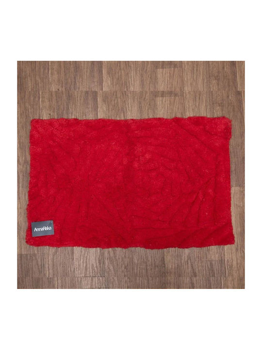 Anna Riska Bath Mat Cotton Rose Red 60x100cm