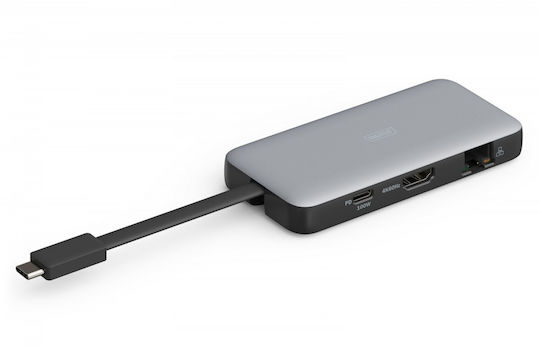 Digitus USB-C Docking Station με HDMI 4K PD Ethernet Γκρι (DA-70916)