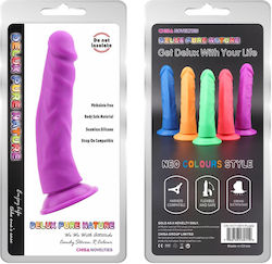 Ρεαλιστικό Dildo με Όρχεις και Βεντούζα Μωβ 22.5cm