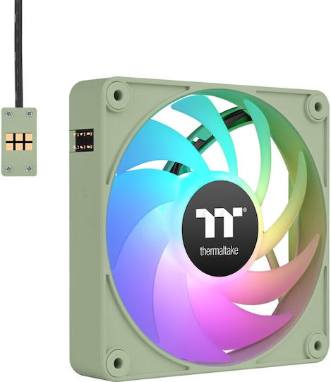 Thermaltake CT140 EX Ventilator Pentru Carcasă (1800rpm / 90,3cfm) cu Iluminare ARGB și Conexiune 4-Pin PWM 3 Bucăți Verde Matcha