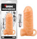 Penis-Verlängerung Mit Vibration Fleisch 14cm