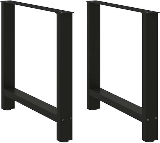 vidaXL Металик Крак На Мебел 2 Бройки Подходящ За Маса / Малка Маса / Офис 80x72x72см Черен