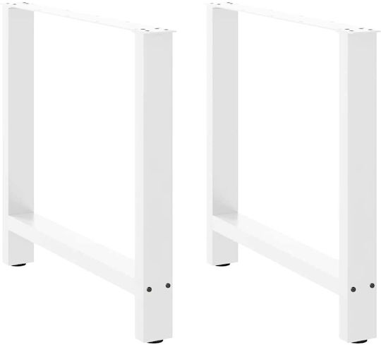 vidaXL Metallic Furniture Leg 2 Pieces Suitable for Table / Coffee Table / Office 80x72x72cm White