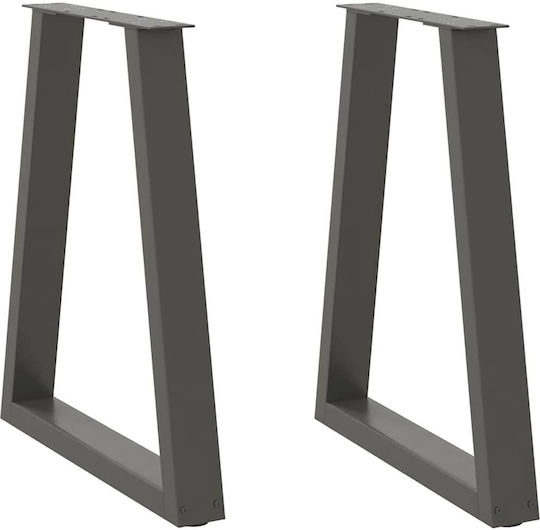 vidaXL Metallisches Möbelbein 2Stücke Für Tisch / Beistelltisch / Büro 60x72cm Anthrazit