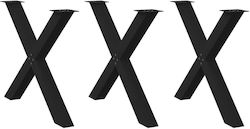 vidaXL Metallisches Möbelbein 3 Stück Für Tisch...