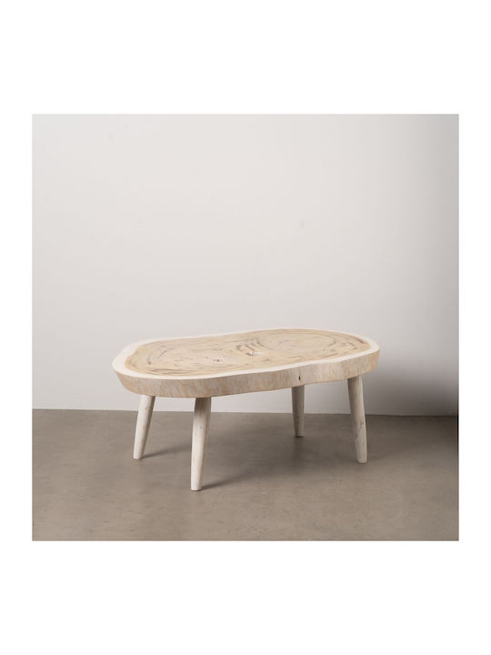 Oval Coffee Table Brown, White L100xW70xH45cm.