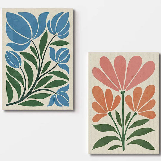 Canvas Painting Set 2pcs 910nvt1412 70x100cm Multi Wallity Vertical Wood Canvas