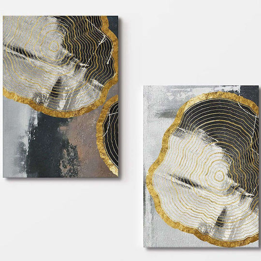 Canvas Painting Set 2pcs 910nvt1270 70x100cm Multi Wallity Vertical Wood Canvas